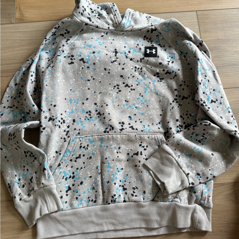 Under Armour Gray and Blue Patterned Hoodie